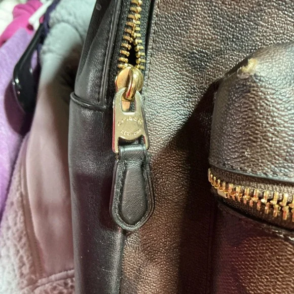 Coach Brown and Black Signature Backpack - Picture 3 of 9